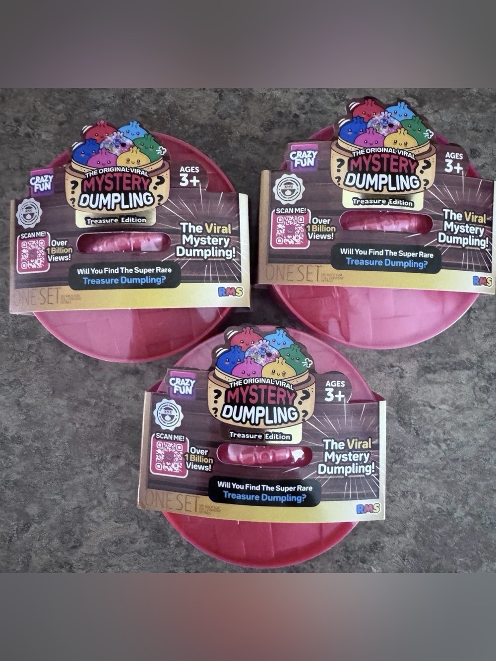 Crazy Fun Treasure Edition Mystery Dumpling Authentic RMS Brand lot of 3